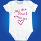 Preview: Baby-Body mit Spruch - Aus dem Bauch mitten ins Herz