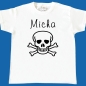 Preview: Kinder T-Shirt - Totenkopf mit Wunschname