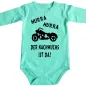 Preview: Baby‑Body mit Motorrad und Spruch „Für Nachwuchs ist gesorgt“