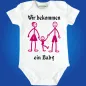 Preview: Baby-Body mit Druck Strichmaennchen