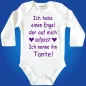 Preview: Personalisierter Babybody mit Engel‑Spruch und Familienbezeichnung