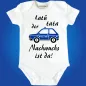 Preview: Baby‑Body mit Polizeiauto und Text „Tatü Tata – der Nachwuchs ist da“
