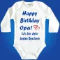 Preview: Baby-Body mit Druck Happy Birthday
