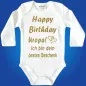 Preview: Baby-Body mit Druck zum Geburtstag