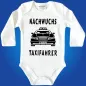 Preview: Baby‑Body mit Taxi‑Illustration für Babys