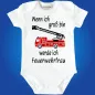 Preview: Baby‑Body mit Berufswunsch Feuerwehrmann