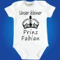 Preview: Babybody mit Druck Prinz