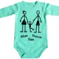 Preview: Baby-Body mit Druck Strichmännchen Familie