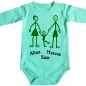 Preview: Baby-Body mit Druck Strichmaennchen Familie