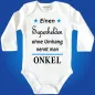 Preview: Bedruckter Babybody mit Superheld oder Superheldin Text