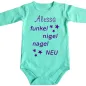 Preview: Baby‑Body mit modernem „Funkel‑Nigelnagelneu“ Aufdruck
