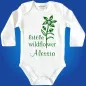 Preview: Personalisierter Baby‑Body mit Blumenmotiv und Name