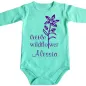 Preview: Baby‑Body mit floralem Design und Wunschname