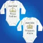 Preview: Baby-Body mit Druck Prinz und Prinzessin