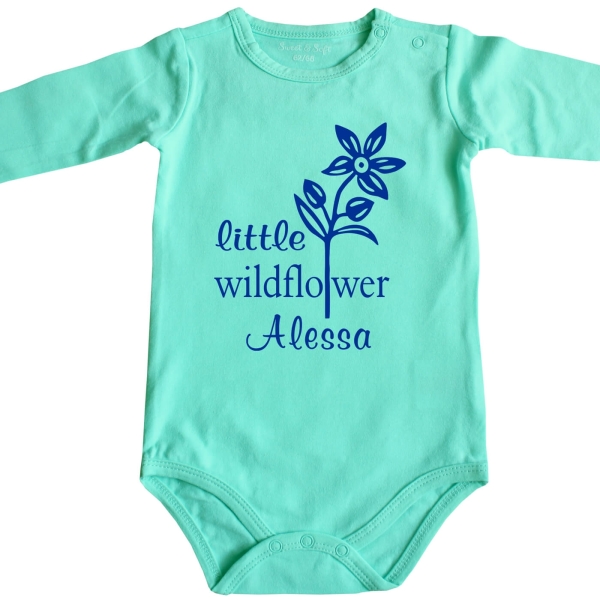Bio Baby-Body - Little Wildflower MIT oder OHNE Wunschname