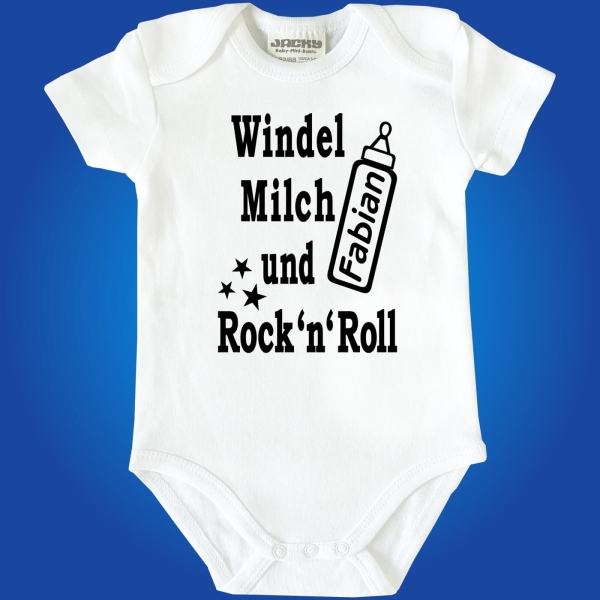 Baby-Body - Windel Milch und Rock'n'Roll - Mit Wunschname