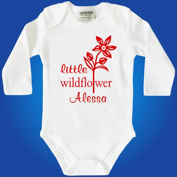 Baby-Body mit oder ohne Wunschname - Little Wildflower