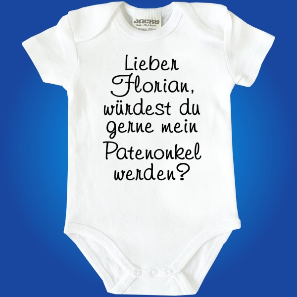 Baby-Body Patentante - Patenonkel - Paten - Taufpaten - Pateneltern