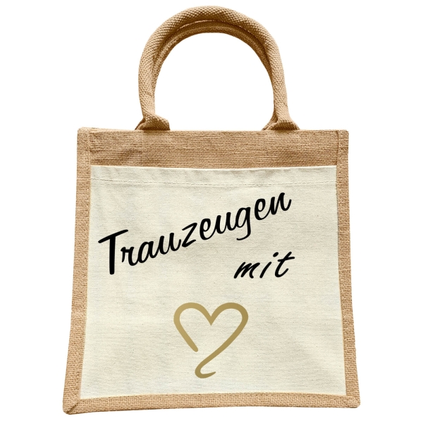 Jute Erwachsenen Tasche - Liebesbeweis mit Herz