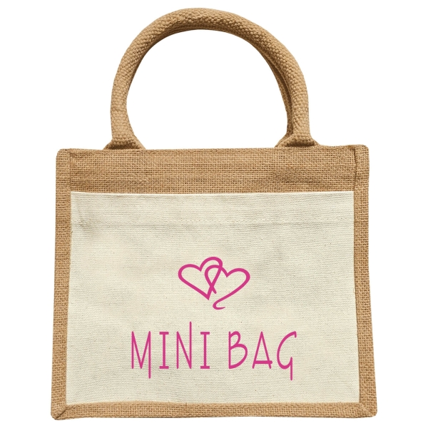 Jute Tasche Mommy Bag & Mini Bag - Mami & Kinder Handtasche