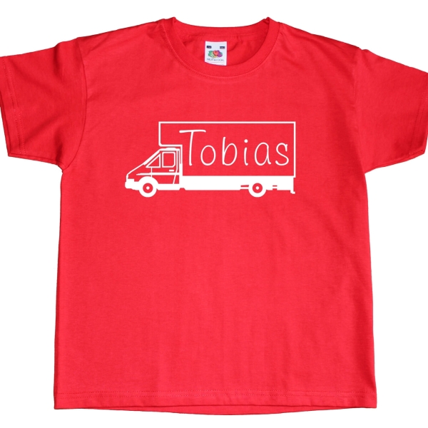 Kinder T-Shirt - Transporter mit Wunschname