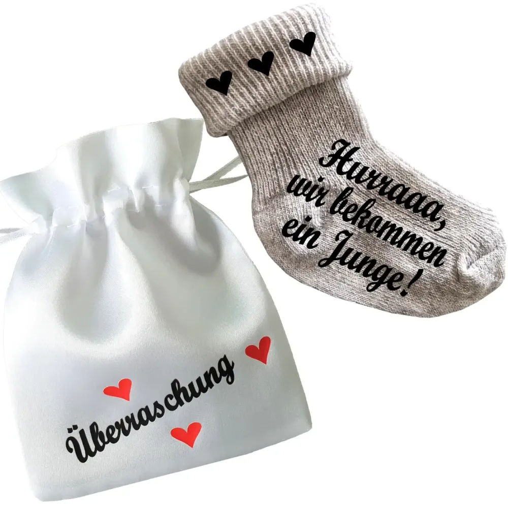 Babysocken mit Druck - Bekommen ein Mädchen