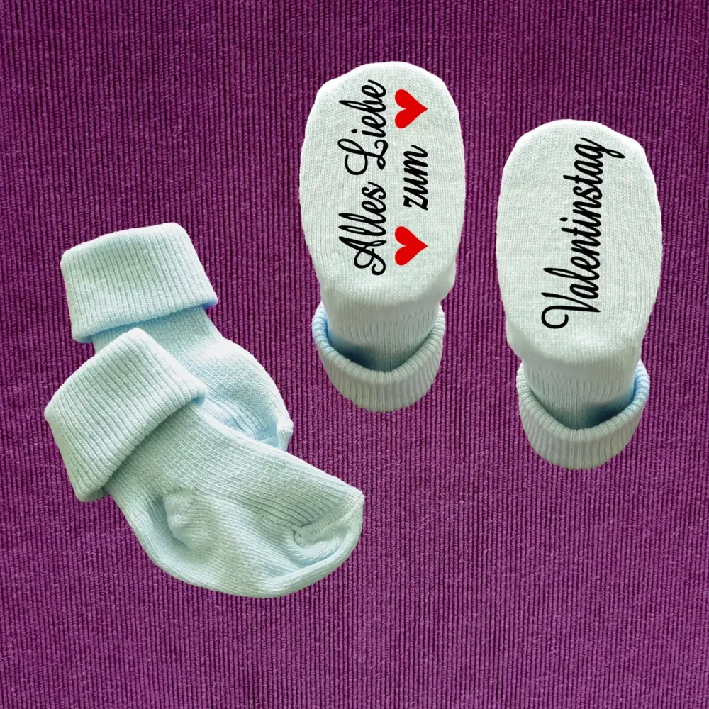 Preview: Babysocken mit Aufdruck Valentinstag