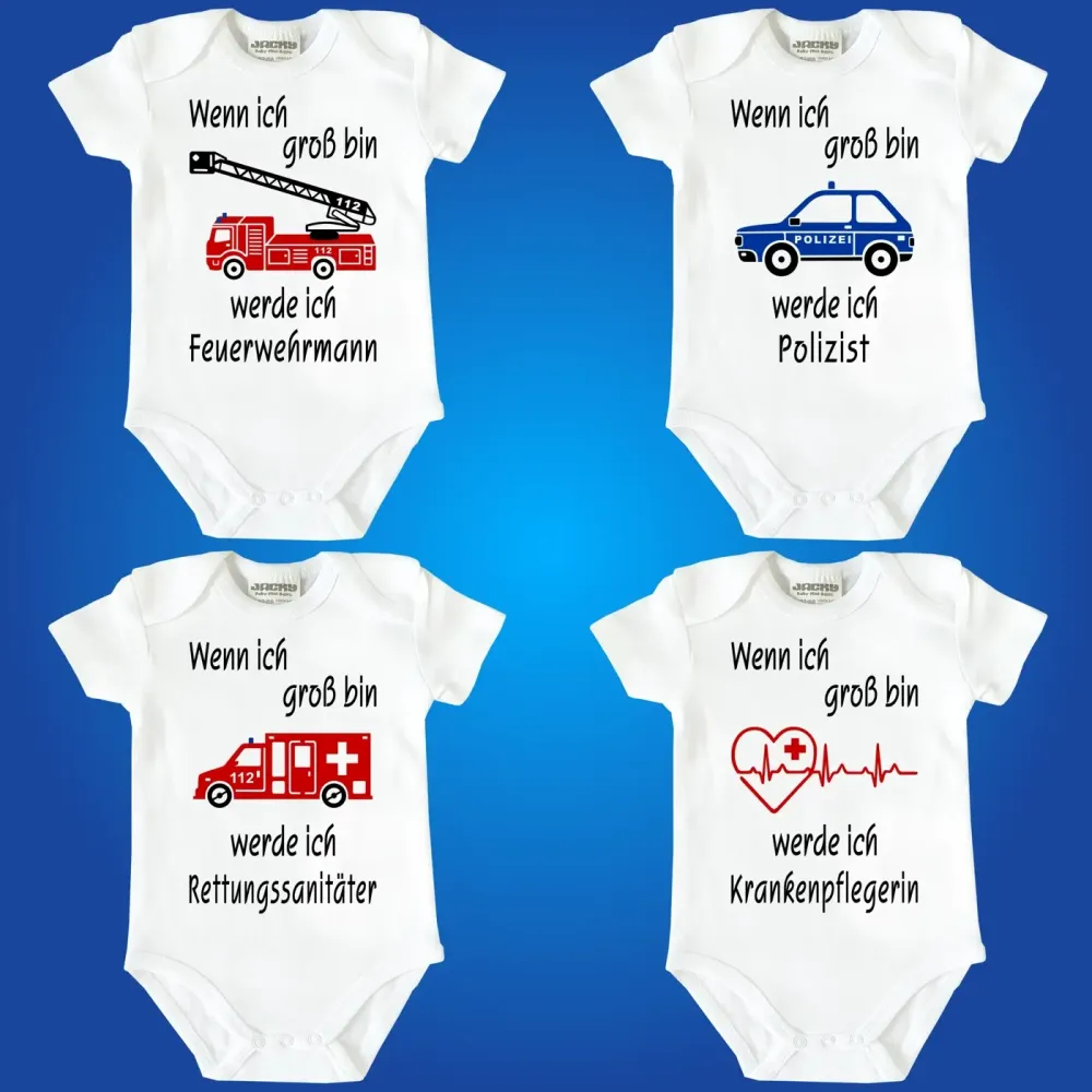 Baby‑Body mit Spruch „Wenn ich mal groß bin, werde ich …“
