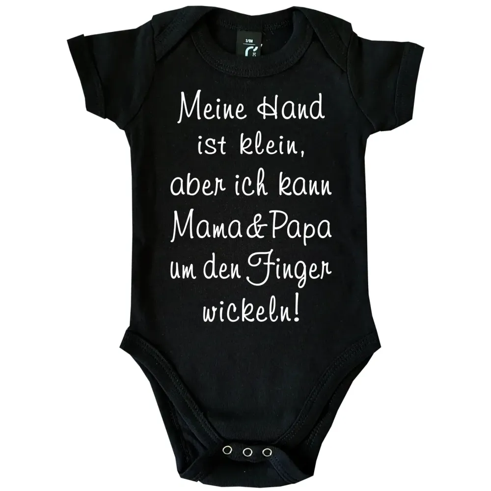 Babybody mit Spruch Um den Finger wickeln