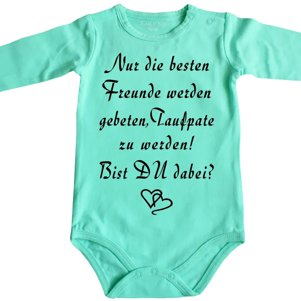 Preview: Baby-Body mit Aufdruck Pateneltern