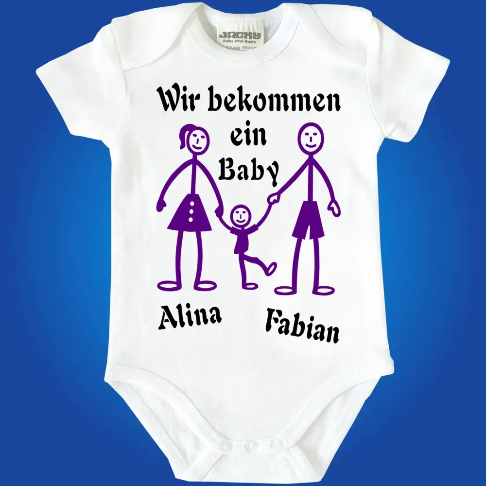 Baby-Body mit Druck Strichmaennchen