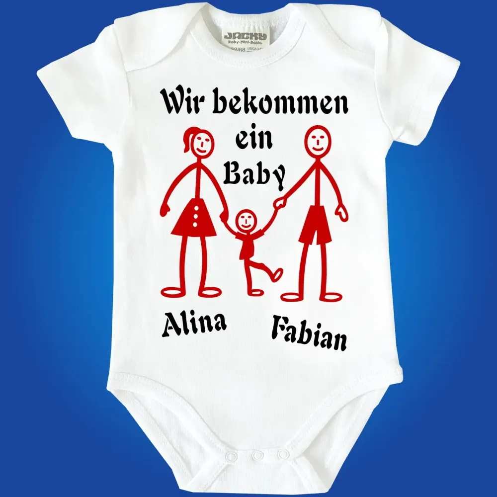 Baby-Body mit Druck Familienzuwachs
