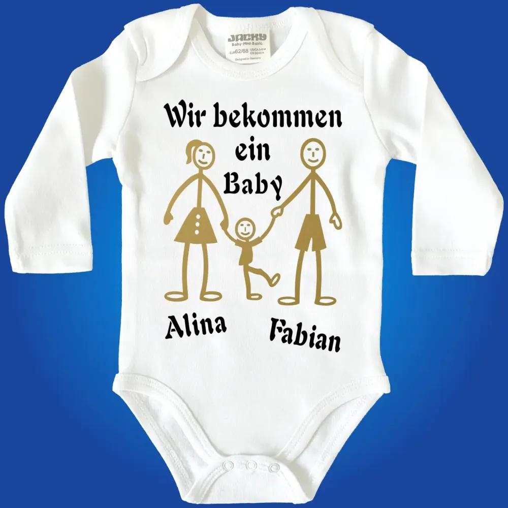Preview: Baby-Body mit Druck Schwanger