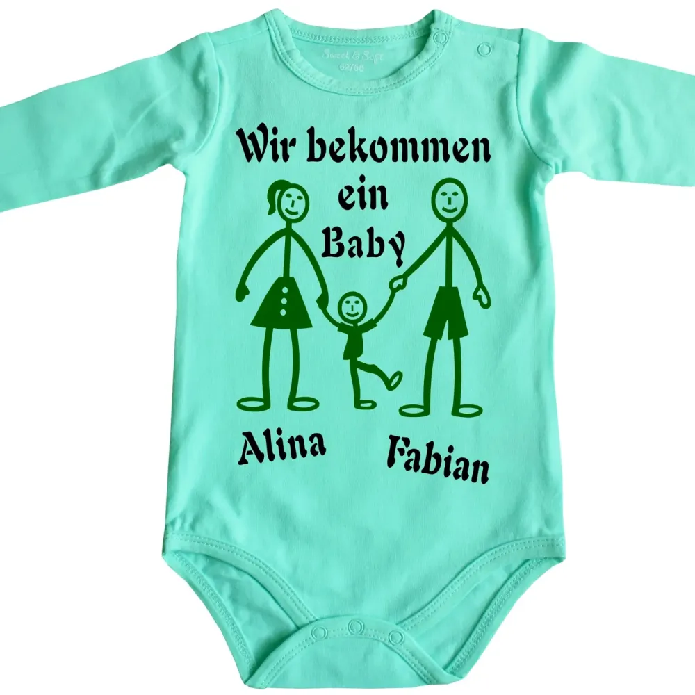 Baby-Body mit Aufdruck Familienzuwachs