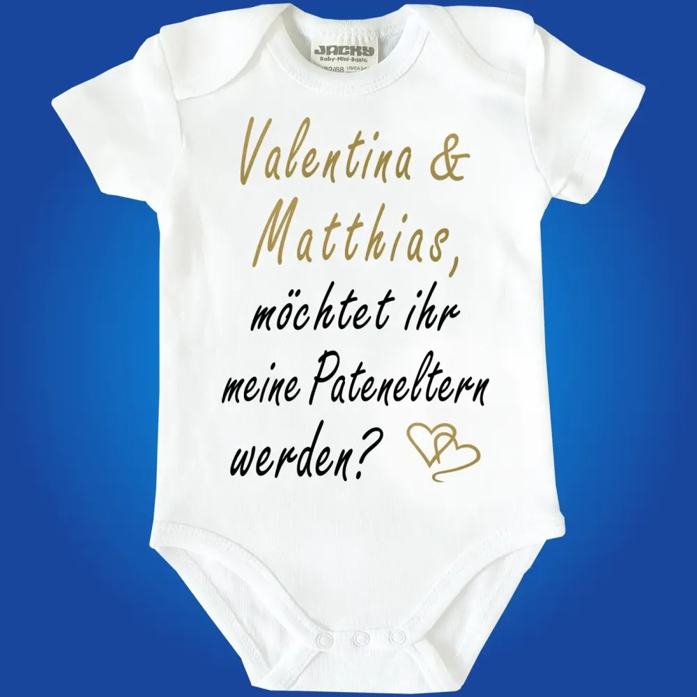Baby-Body mit Aufdruck Pateneltern
