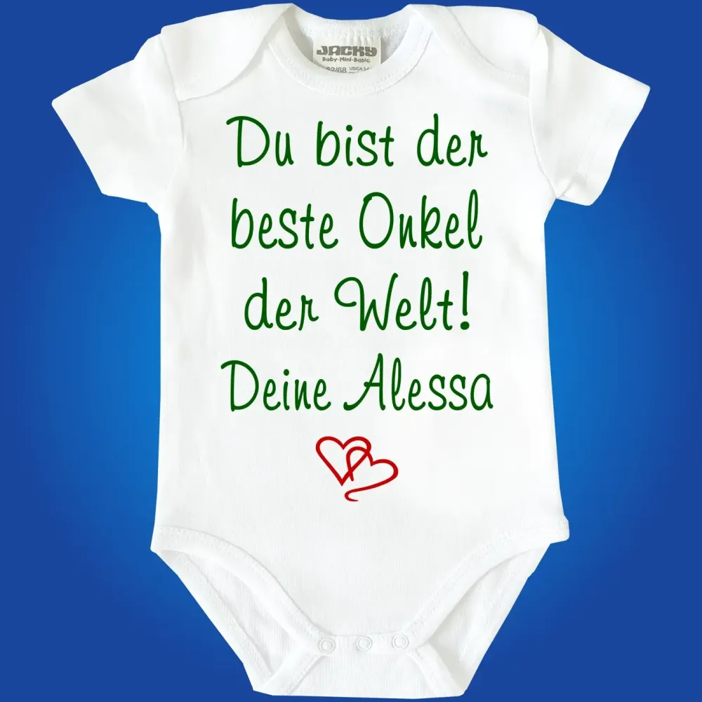 Baby-Body mit Aufdruck Bester Onkel der Welt
