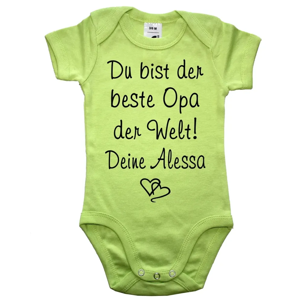 Preview: Baby-Body mit Aufdruck Bester Opa der Welt