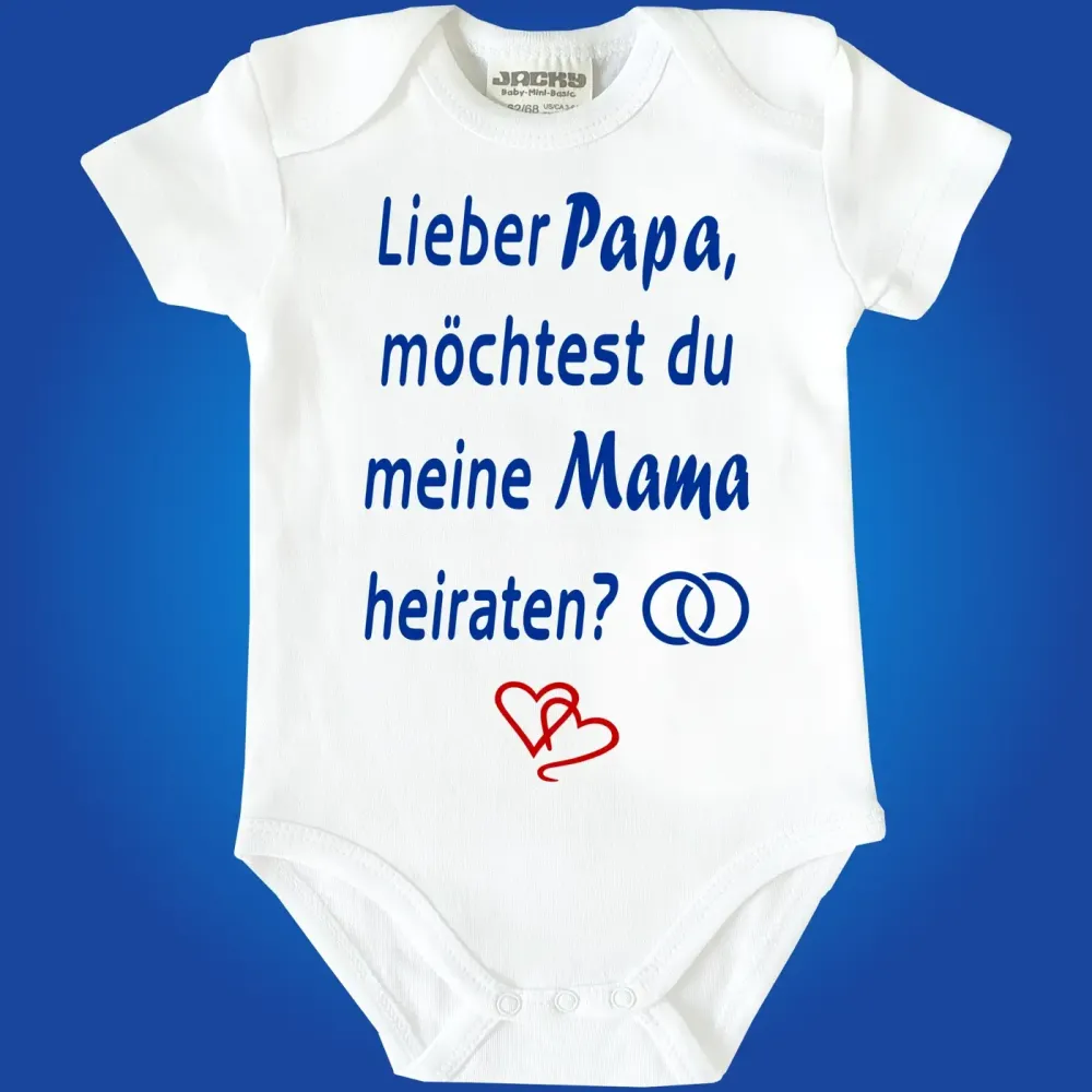 Preview: Baby-Body mit Druck Hochzeitsantrag