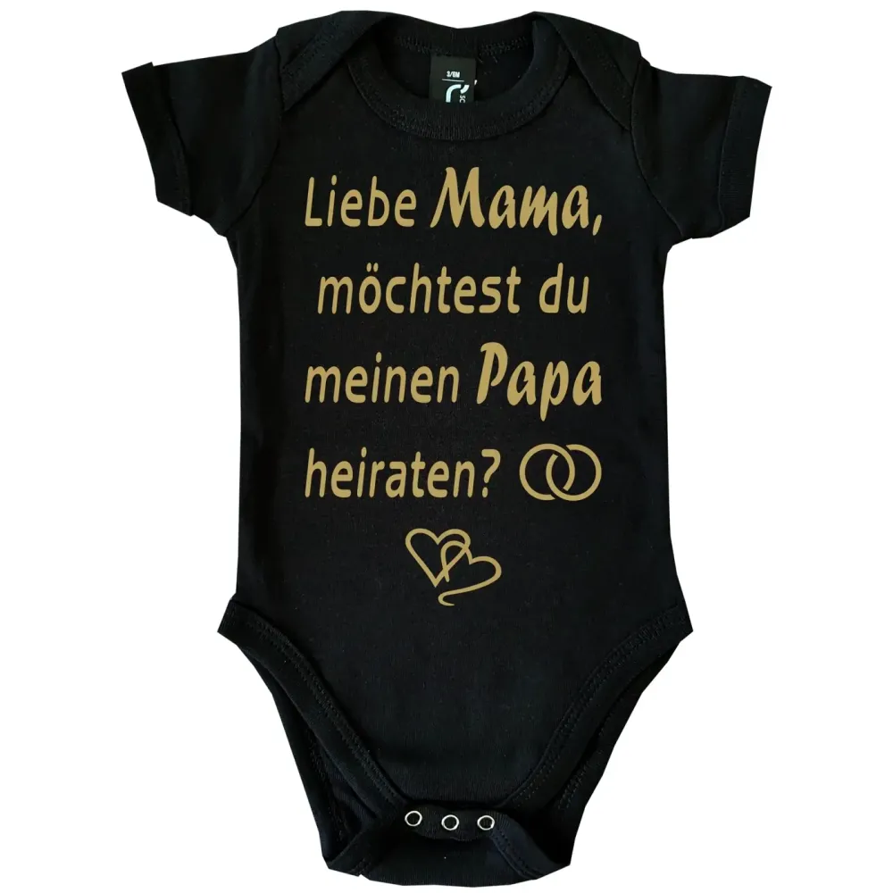 Baby-Body mit Aufdruck Hochzeitsantrag