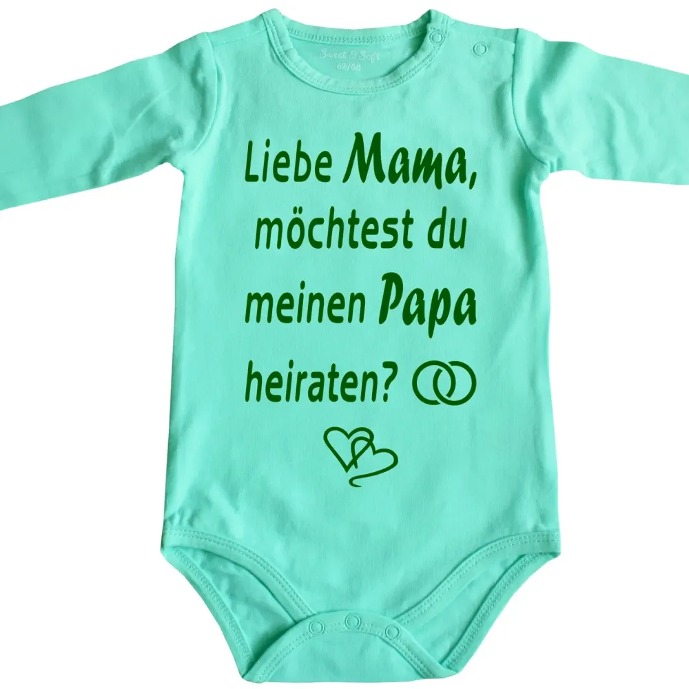 Preview: Baby-Body mit Aufdruck Hochzeitsantrag
