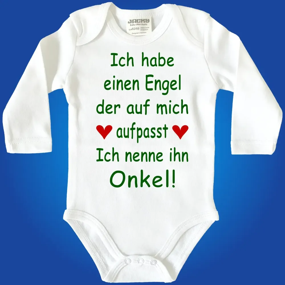 Bedruckter Babybody mit Engel‑Spruch für Neugeborene