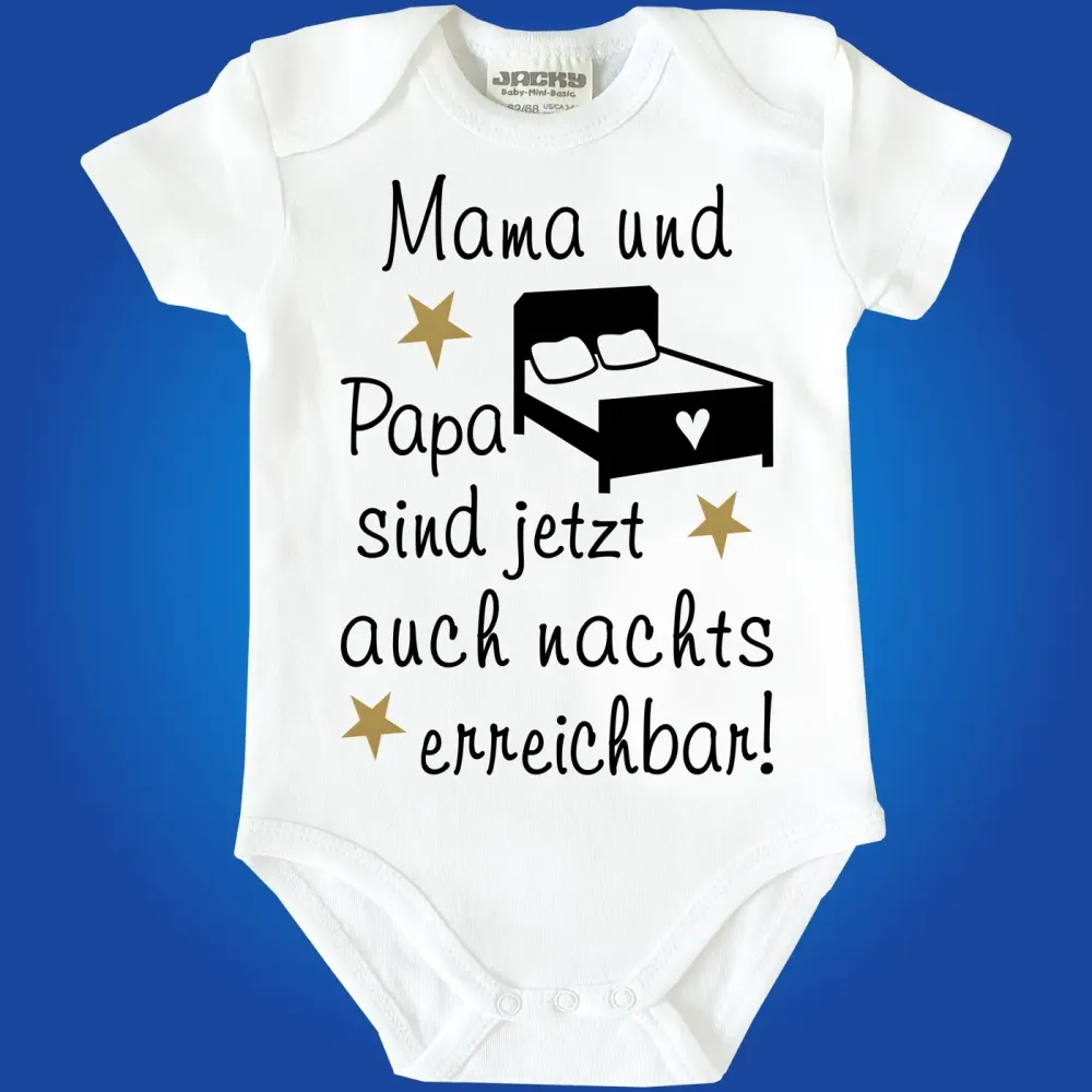 Lustiger Baby-Body Mama und Papa