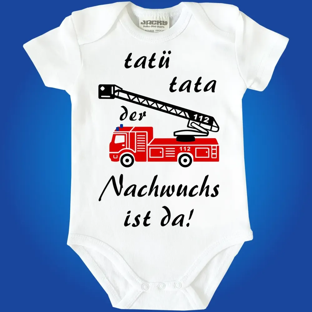 Preview: Baby-Body mit Feuerwehrauto Feuerwehr-Nachwuchs Preview: Babybody Feuerwehr Nachwuchs mit Feuerwehrauto