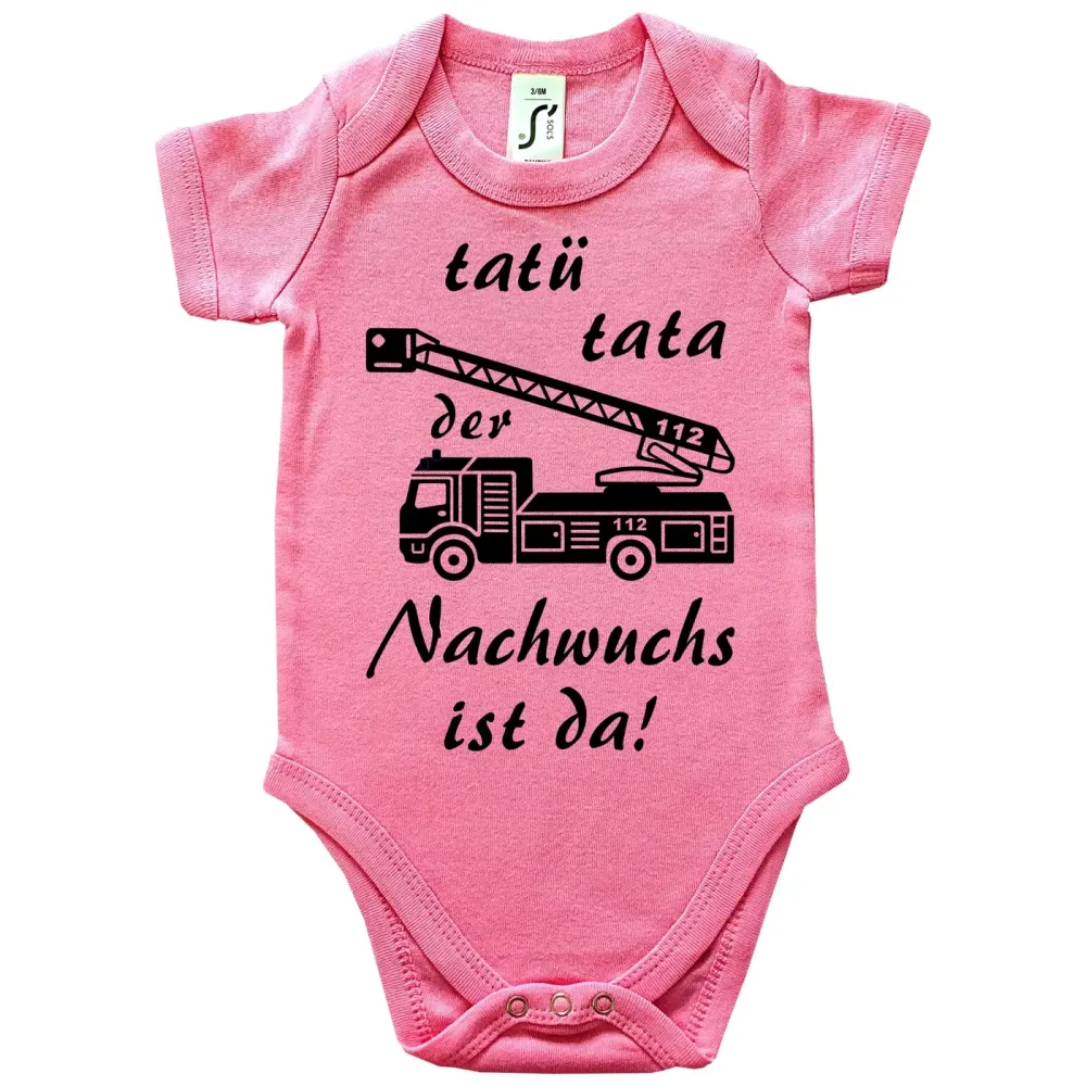 Baby-Body Feuerwehr Nachwuchs mit Feuerwehrauto