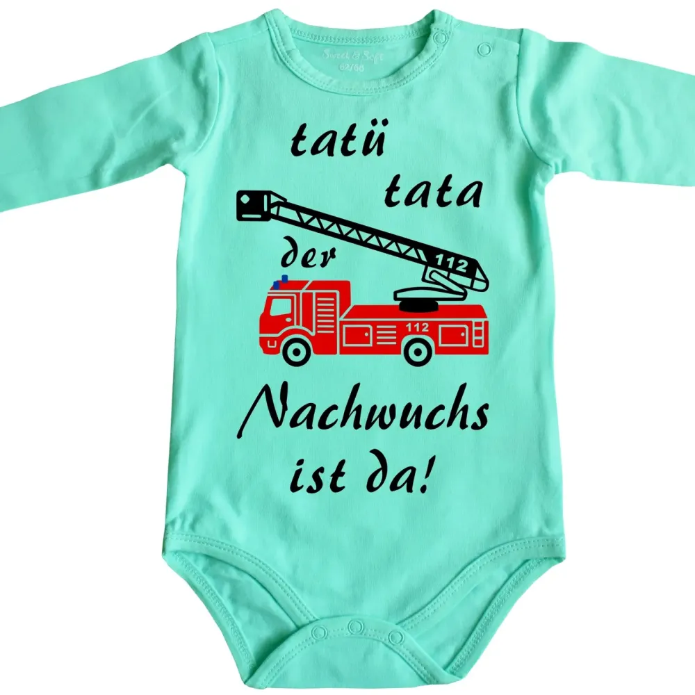 Preview: Baby-Body Feuerwehr Nachwuchs mit Feuerwehrauto