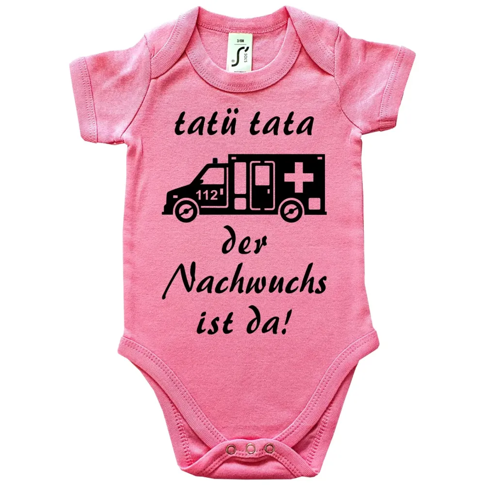 Babybody mit Krankenwagen Notarztwagen Einsatzfahrzeug