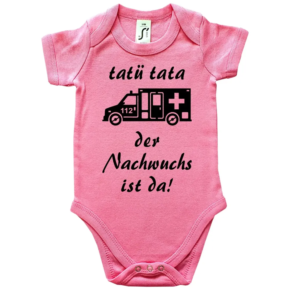 Baby‑Body mit Rettungswagen für Sanitäter‑ oder Notarzt‑Nachwuchs