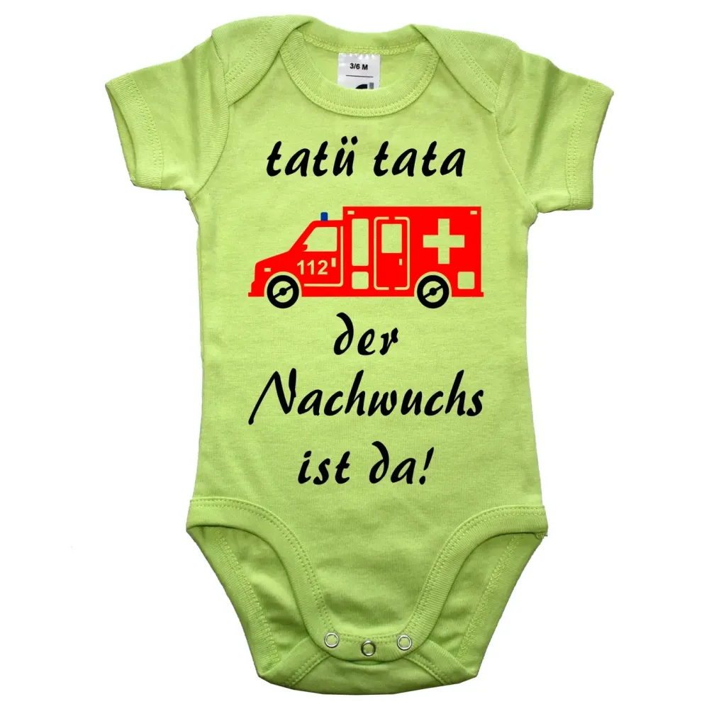 Strampler mit Rettungswagen Notarzt