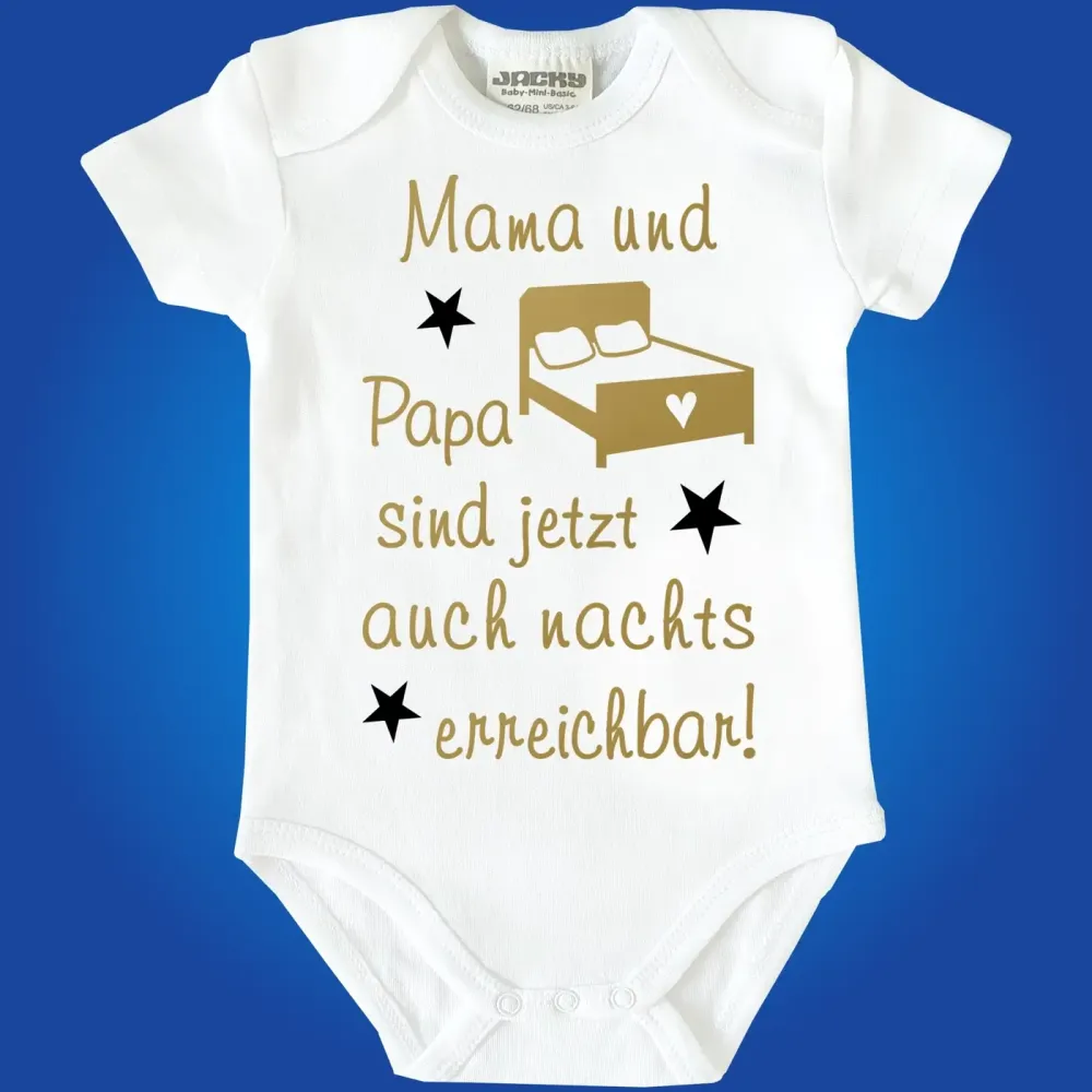 Preview: Body - Mama und Papa sind jetzt auch NACHTS erreichbar Preview: Witziger Baby-Body Mama und Papa