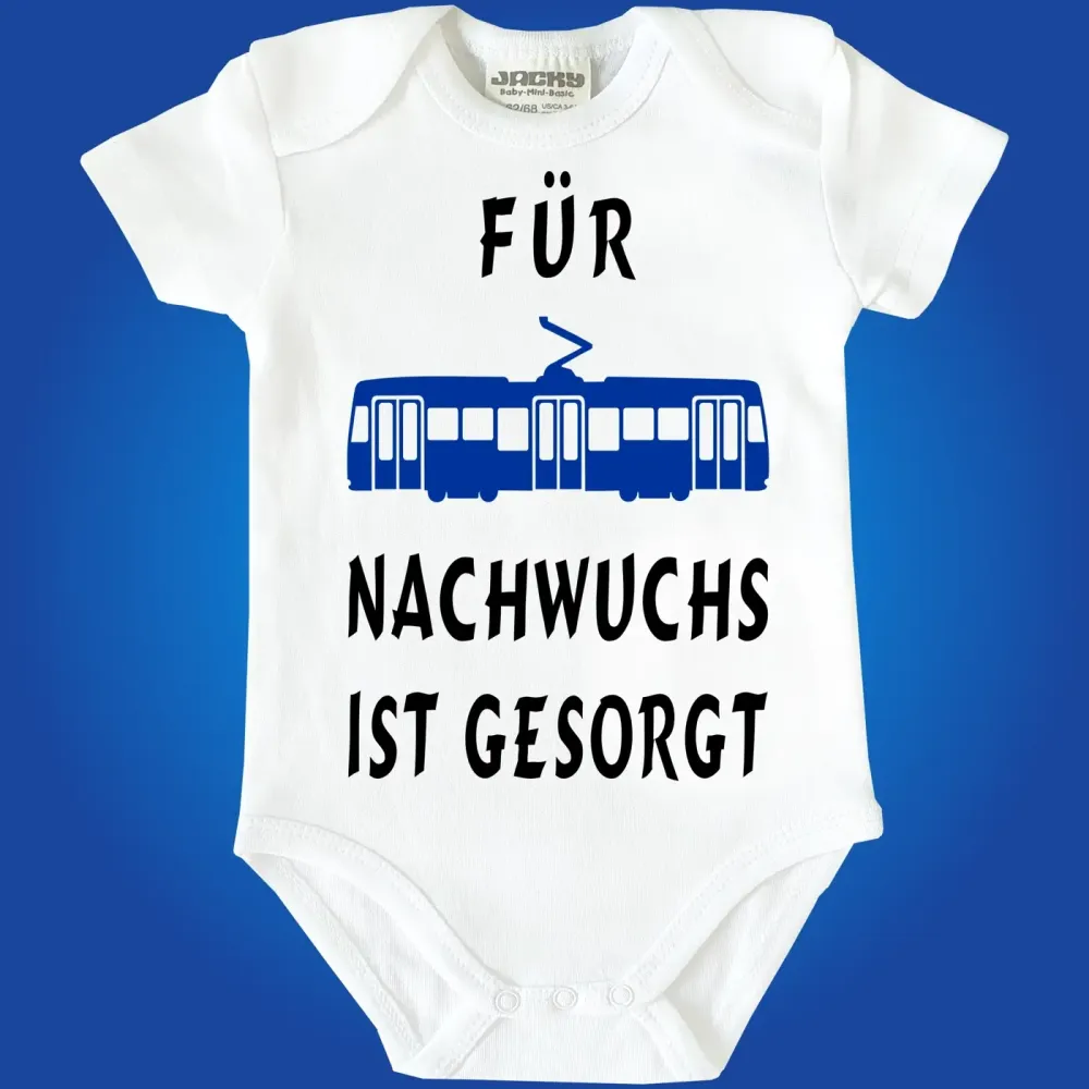 Baby-Body mit Straßenbahn Nachwuchs